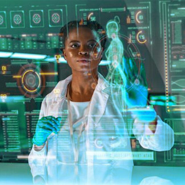 Futuristic tech lady